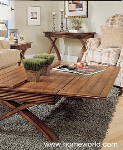 Bali table extends when needed.