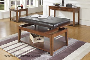 Davis coffee table is a coffee table, ottoman and lift-top desk.