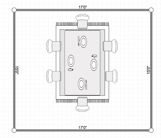 Choose a large area rug to fit your dining table AND chairs.