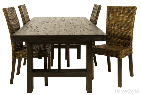 Jofran Kona Grove Dining Table and Urban Lodge rattan chair
